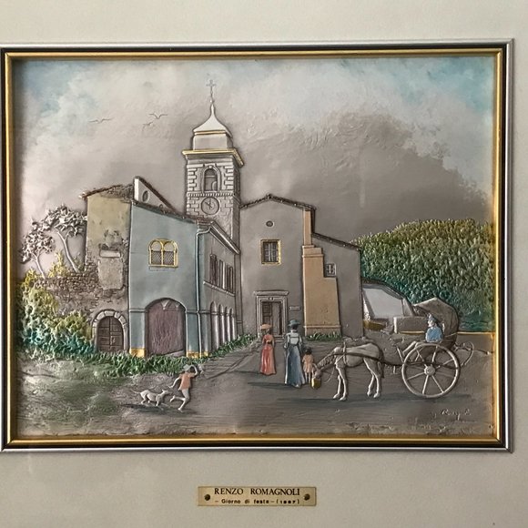 Renzo Romagnoli Sterling .925 High Relief Painting - Picture 2 of 6